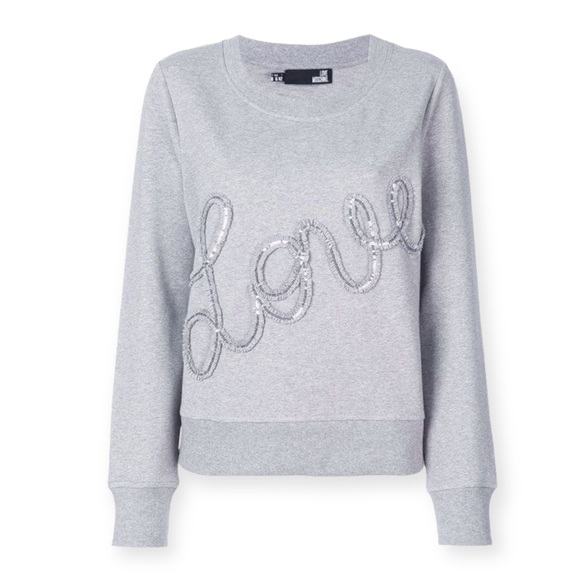 Love Moschino Embroidered Love Grey Sweater - Picture 1 of 15